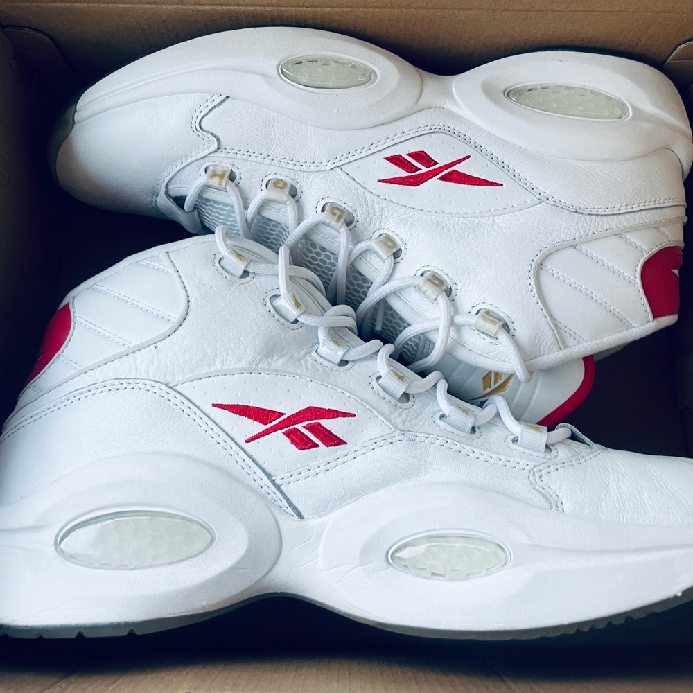 Reebok Question Mid Dr. J White/Red Men’s Size 14 GX0230